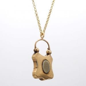 Bailey's Estate Scottish Agate Lock Charm in 14k Yellow Gold