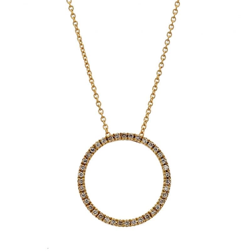 Bailey's Estate Diamond Circle Pendant Necklace in 18k Yellow Gold