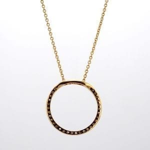 Bailey's Estate Diamond Circle Pendant Necklace in 18k Yellow Gold