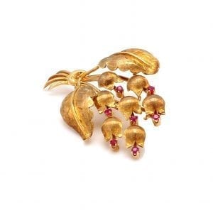 Bailey's Estate Tiffany & Co. Ruby Rose Bouquet in 18k Yellow Gold