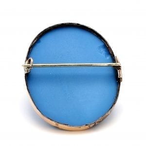 Bailey's Estate Oval Blue Glass Cameo in 14k Yellow Gold