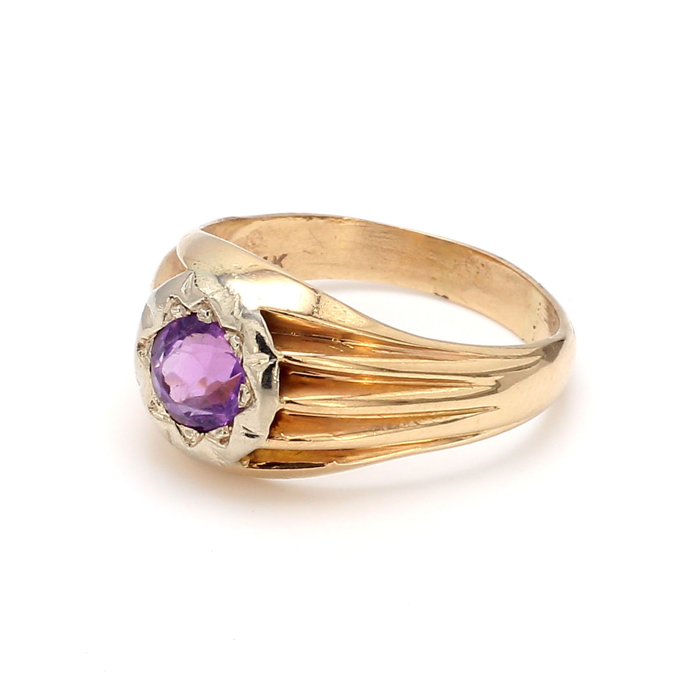 Bailey’s Estate Amethyst Ring with Wide Band in 14k Yellow Gold ...