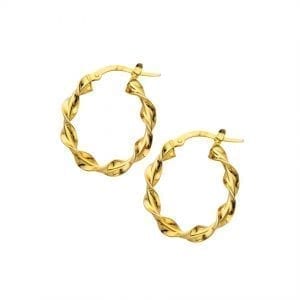 Italian Twisted Hoop Earrings in 14k Yellow Gold Earrings Bailey's Fine Jewelry