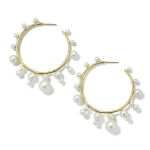Ippolita Nova Radiating Hoop Earrings in 18k Yellow Gold Hoop Earrings Bailey's Fine Jewelry