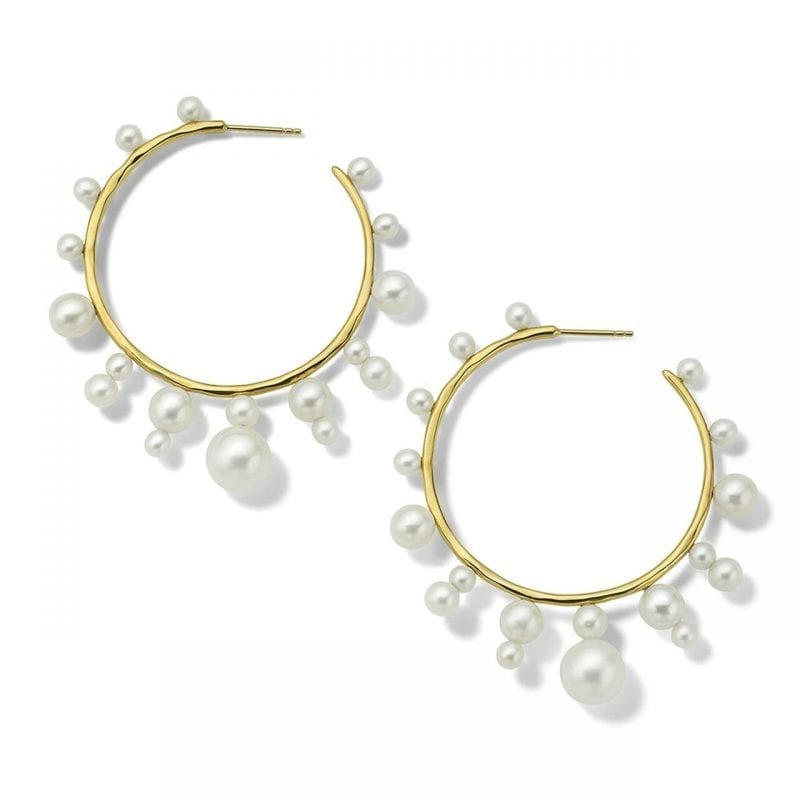 Ippolita Nova Radiating Hoop Earrings in 18k Yellow Gold