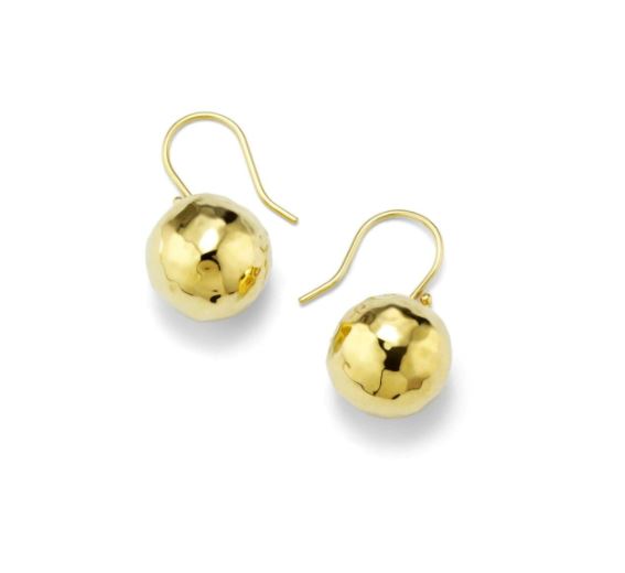 Ippolita Small Hammered Ball Drop Earrings in 18K Yellow Gold