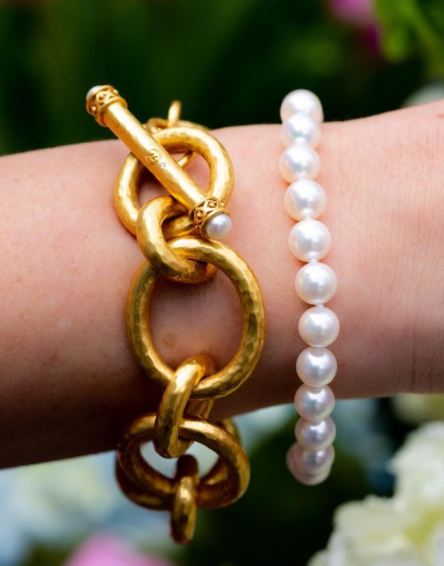 Italian Gold Large Link Paperclip Bracelet - Amber Erin Jewelry