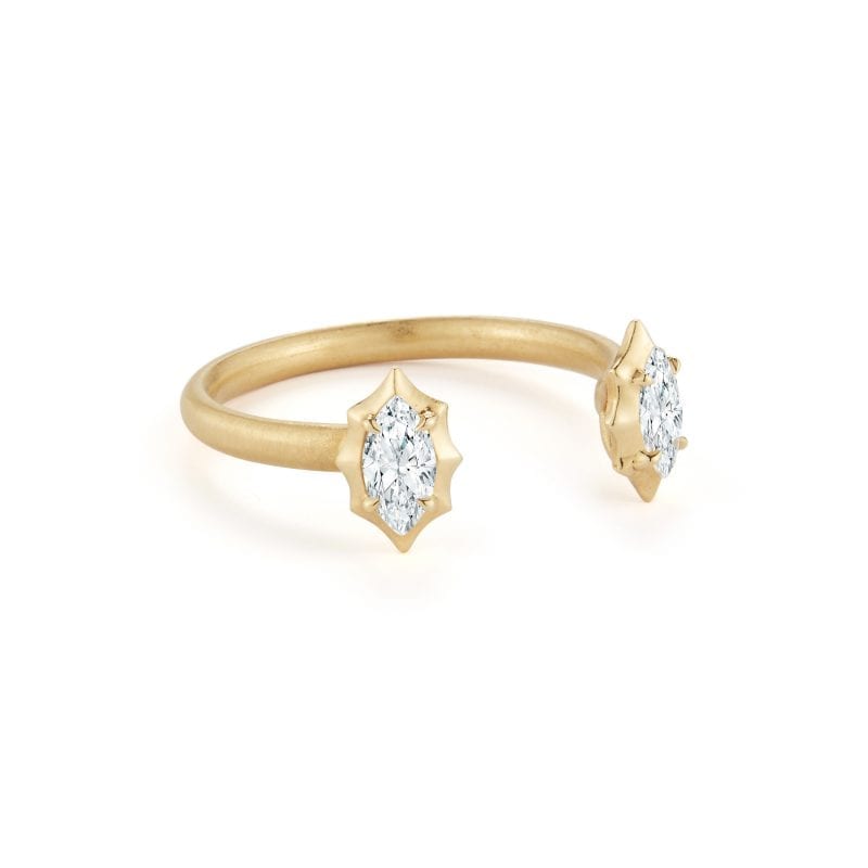 Forevermark by Jade Trau Alchemy Collection 18kt Yellow Gold Vanguard Two Stone Diamond Ring