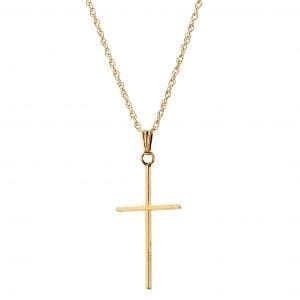 Cross Pendant Necklace in 14k Yellow Gold Necklaces & Pendants Bailey's Fine Jewelry