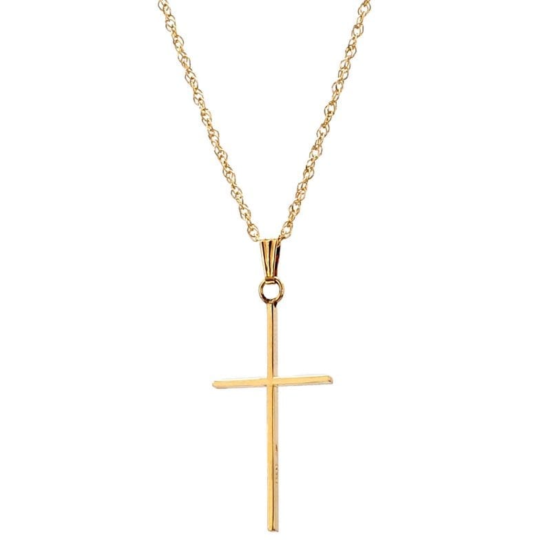 Cross Pendant Necklace in 14k Yellow Gold – Bailey's Fine Jewelry