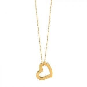 Heart Charm Necklace in 14k Yellow Gold