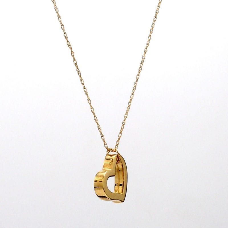 Louis Vuitton charm necklace heart gold