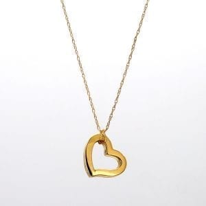 Heart Charm Necklace in 14k Yellow Gold