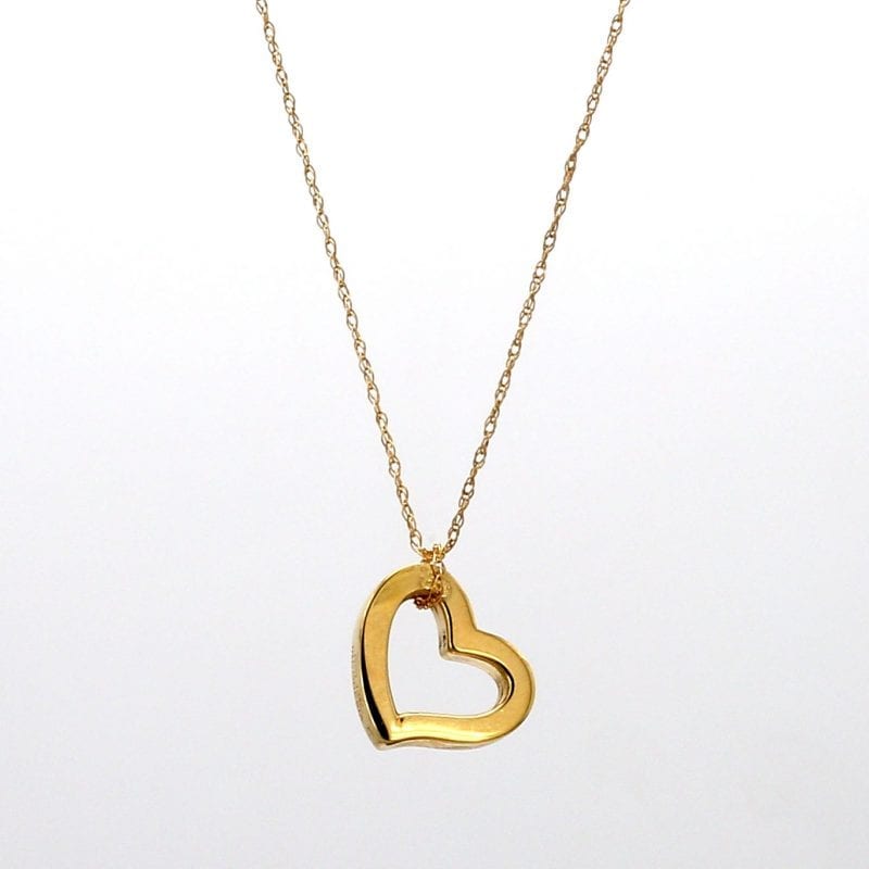 Fingerprint Charm Necklace, Yellow Gold, 14mm charm | Dimples
