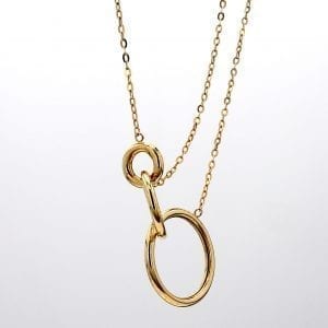 Circle Pendant Necklace in 14k Yellow Gold