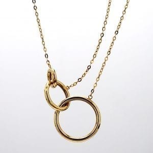 Circle Pendant Necklace in 14k Yellow Gold