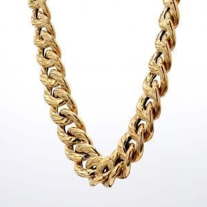 Fancy Curb Link Chain Necklace in 14k Yellow Gold