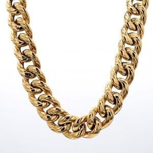 Fancy Curb Link Chain Necklace in 14k Yellow Gold