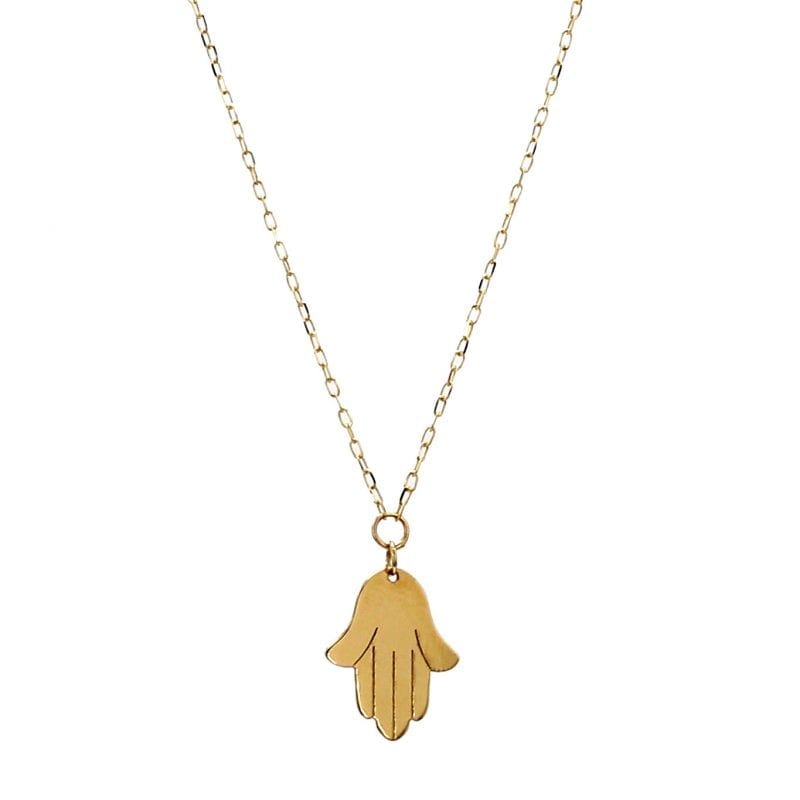 Hamsa Pendant Necklace in 14k Yellow Gold