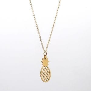 Pineapple Pendant Necklace in 14k Yellow Gold