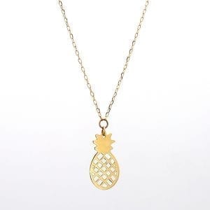 Pineapple Pendant Necklace in 14k Yellow Gold