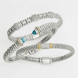 silver and gold bracelets