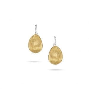 Marco Bicego Lunaria Pave Diamond Medium Drop Earrings in 18kt Yellow Gold Earrings Bailey's Fine Jewelry