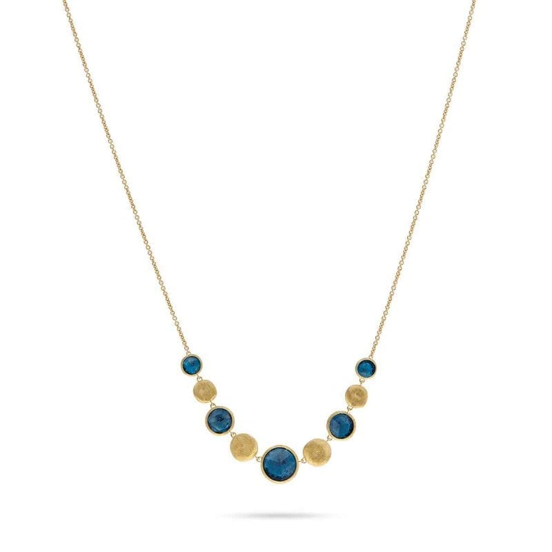 Marco Bicego Jaipur Collection 18kt Yellow Gold & London Blue Topaz Chain Necklace