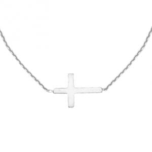 Mini Sideways Cross Necklace Necklaces & Pendants Bailey's Fine Jewelry
