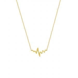 Heartbeat Pendant Necklace in 14k Yellow Gold Necklaces & Pendants Bailey's Fine Jewelry