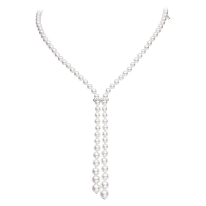 Mikimoto Convertible Graduated Akoya Necklace in 18k White Gold