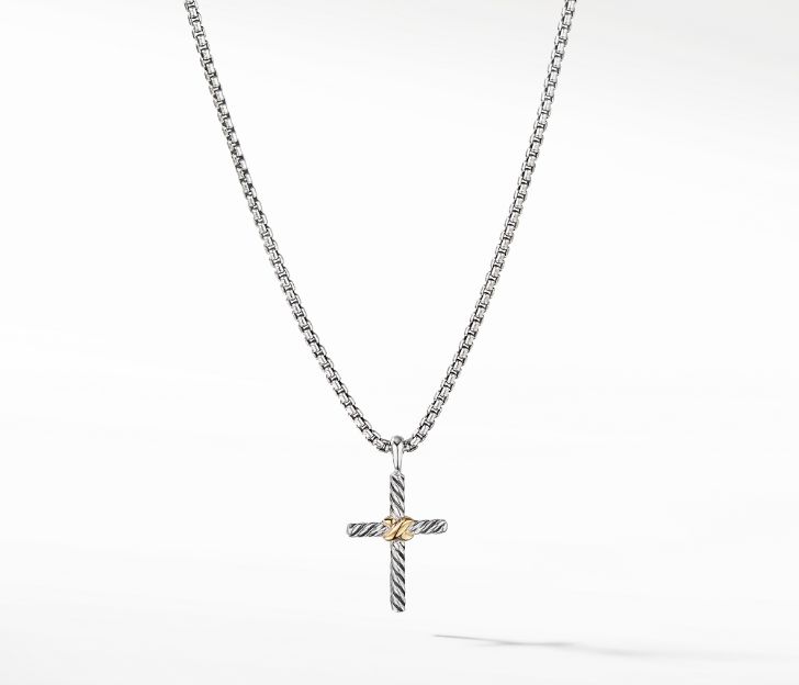 David Yurman Cross Necklace with 14K Gold, 18 IN