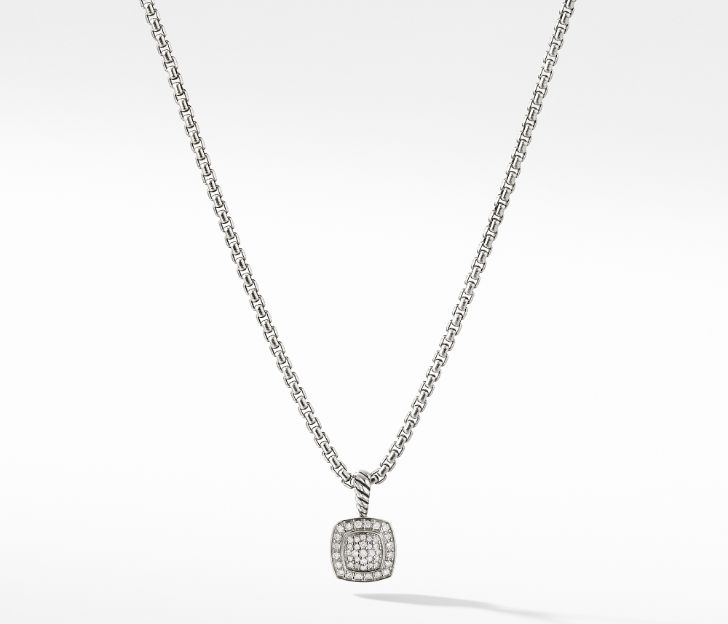 David Yurman Petite Albion Pendant with Diamonds on Chain, 17 IN