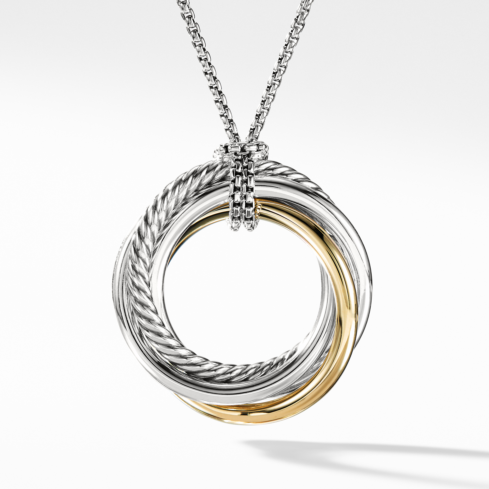 David Yurman Crossover Pendant Necklace with Gold