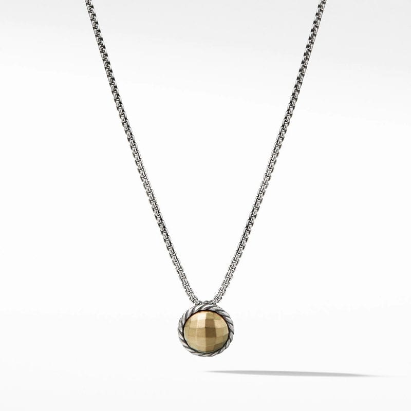 David Yurman Necklace with Gold Dome and 18K Gold, 17 IN