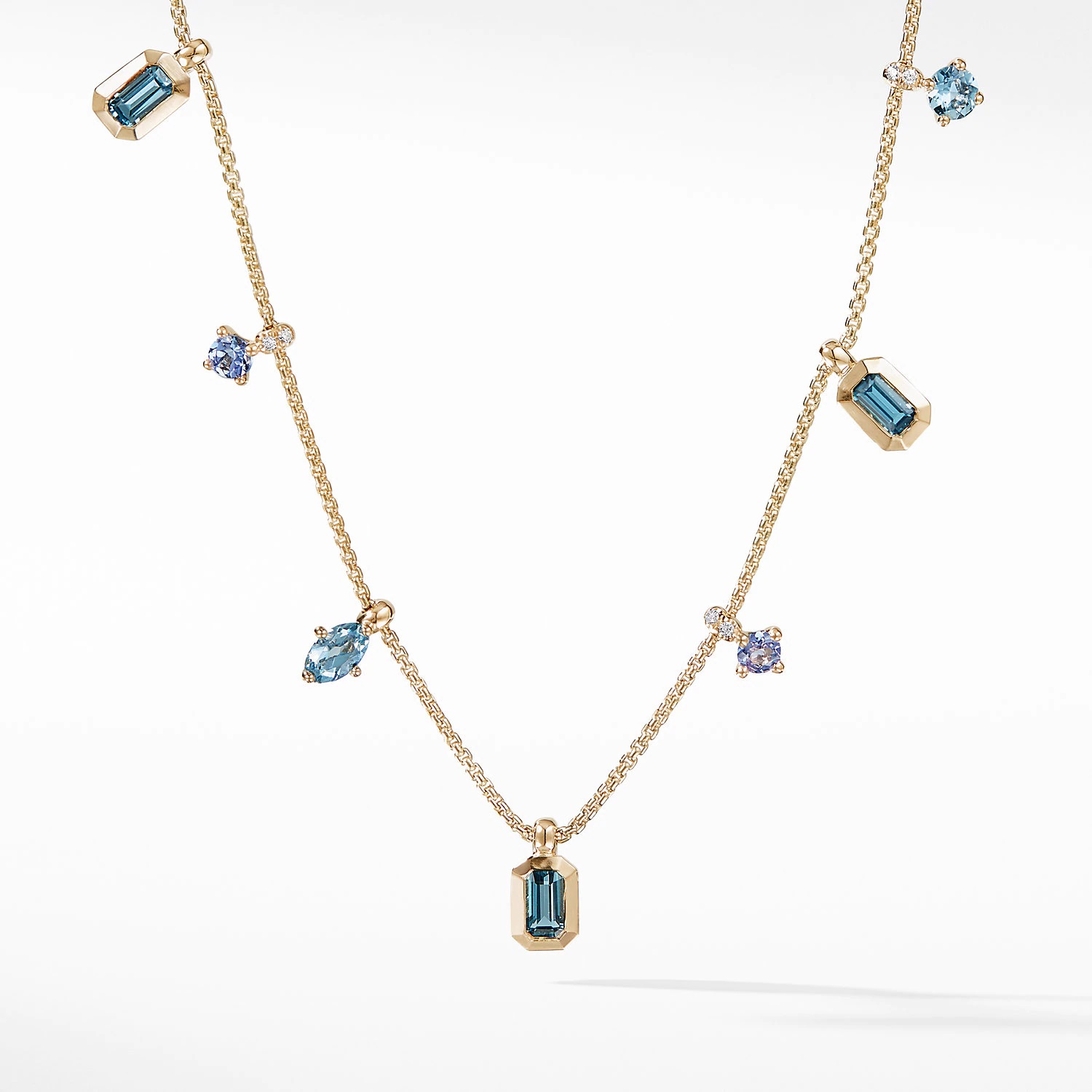 Tiffany T diamond and mother-of-pearl station necklace in 18k rose gold. |  Tiffany & Co.