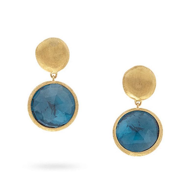 Marco Bicego Jaipur 18kt Yellow Gold and London Blue Topaz Drop Earrings