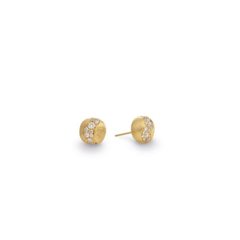 Marco Bicego Africa Collection 18K Yellow Gold and Diamond Stud Earrings