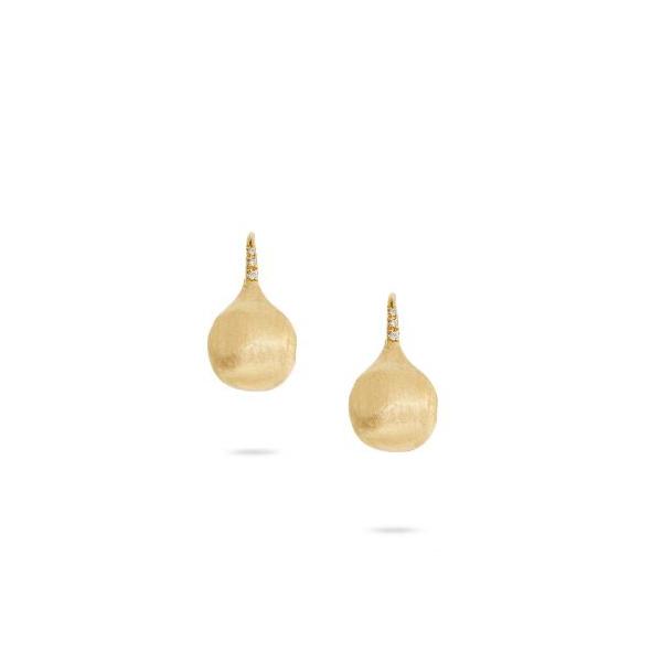 Marco Bicego Africa Collection 18kt Yellow Gold and Diamond French Wire Earrings