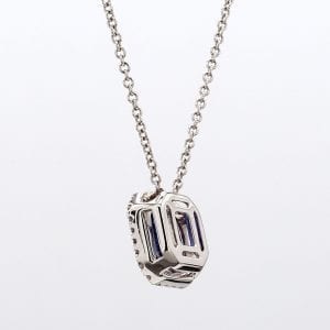 Sapphire and Diamond Pendant Necklace in 14k White Gold