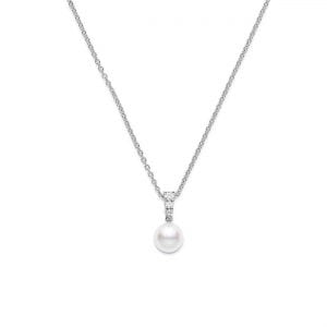 Mikimoto Morning Dew Akoya Cultured Pearl Pendant in 18K White Gold Necklaces & Pendants Bailey's Fine Jewelry