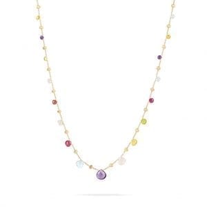 Marco Bicego Paradise Collection 18kt Yellow Gold & Mixed Stone Graduated Short Necklace