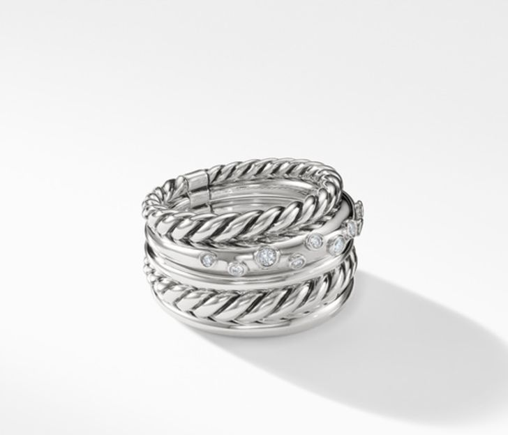 David Yurman Pure Form Wide Ring with Diamonds, Size 8 – Bailey's Fine ...