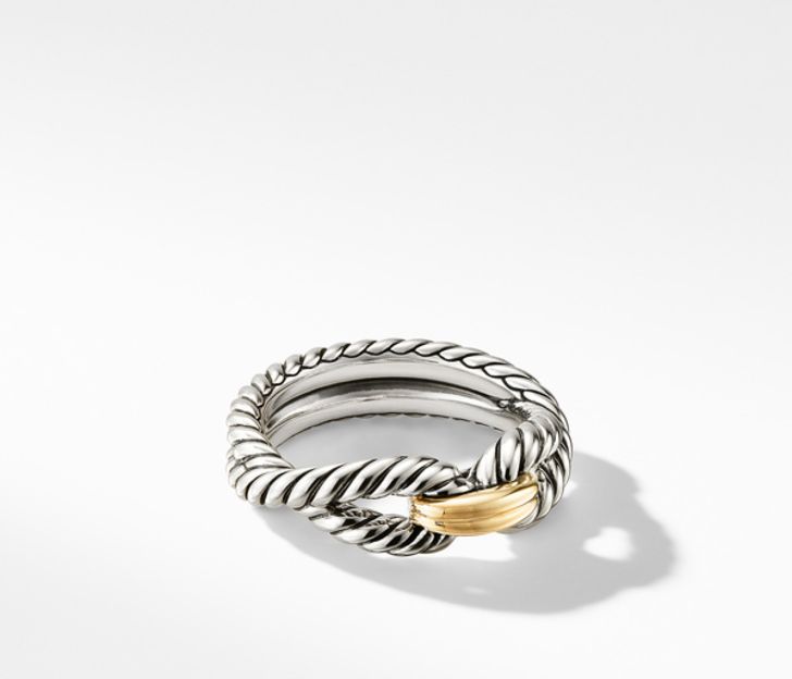 David Yurman Cable Loop Ring with 18K Gold, Size 7