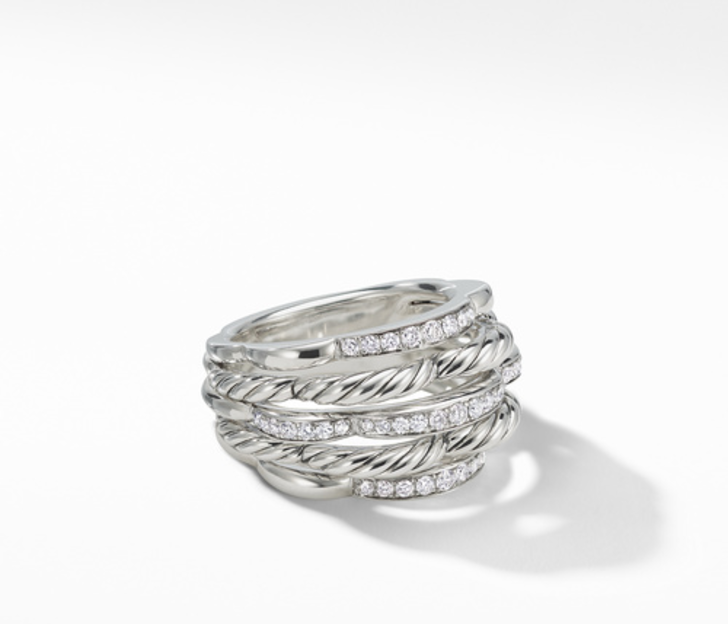 David Yurman Tides Dome Ring with Diamonds, Size 7 – Bailey's Fine Jewelry