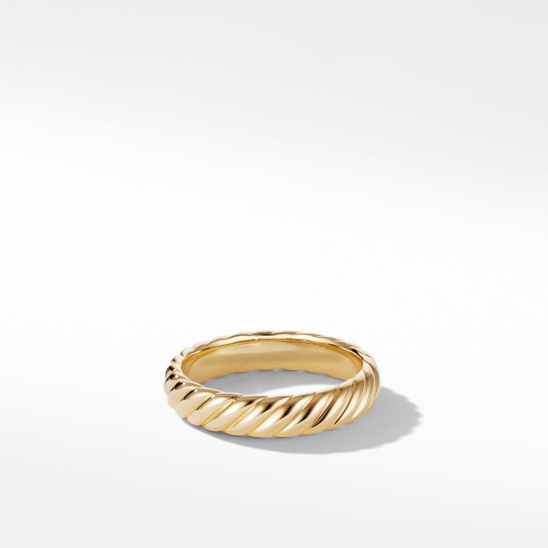 David Yurman Cable Band Ring in 18K Yellow Gold, Size 10