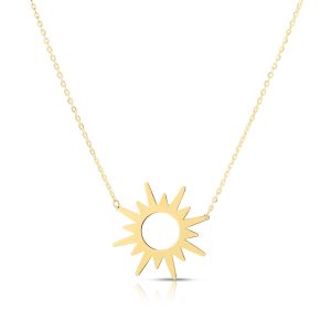 Sun Pendant Necklace in 14kt Yellow Gold