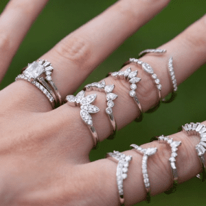 diamond rings on model