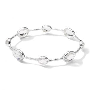 Ippolita Sterling Silver Rock Candy 8-Stone Bangle in Clear Quartz Bracelets Bailey's Fine Jewelry