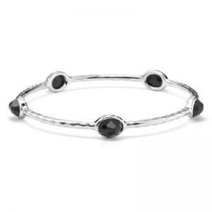 Ippolita Sterling Silver Rock Candy 5-Stone Bangle Bracelet in Black Onyx Bracelets Bailey's Fine Jewelry